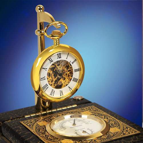 Часы карманные + барометр "Золотое время"